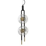 Подвесной светильник с 2-мя прозрачными стеклянными плафонами и золотистыми центральными вставками Virelia  варинант исполнения - 1 | Loft Concept в Липецке