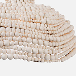 Подвесной светильник в виде купола декорированный белыми деревянными бусинами White Wooden Beads Hanging Lamp варинант исполнения - 3 | Loft Concept в Липецке