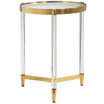 Золотой приставной столик с круглой стеклянной столешницей Weightless Table варинант исполнения - 1 | Loft Concept в Липецке
