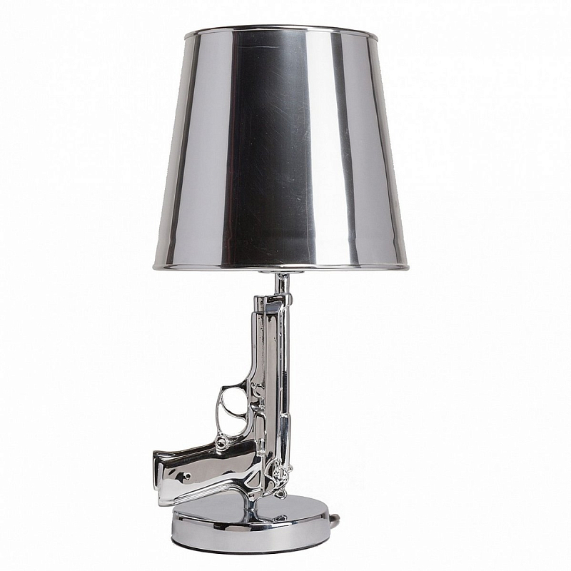 Настольная лампа Flos Guns Bedside Chrome Белый Серебряный Настольная лампа Flos Guns Bedside Chrome Белый Серебряный в Липецке | Loft Concept