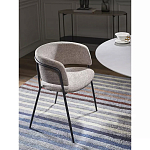 Стул полукруглый с каркасом из металла и мягким сиденьем и спинкой Soft Chenille варинант исполнения - 6 | Loft Concept в Липецке