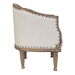 Кресло низкое с мягкой обивкой из льна на 4-х деревянных ножках Emile Armchair beige варинант исполнения - 1 | Loft Concept в Липецке