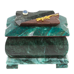 Шкатулка прямоугольная с зеркалом из натурального камня змеевик Stone Casket варинант исполнения - 2 | Loft Concept в Липецке