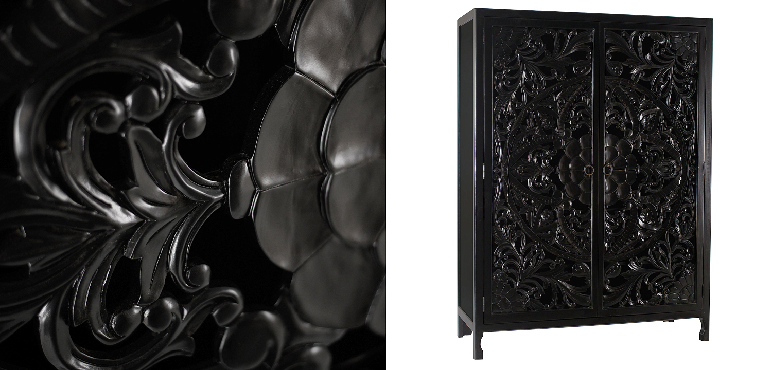 Шкаф Beauden Lace Cabinet Black Шкаф Beauden Lace Cabinet Black - Loft-Concept в Липецке
