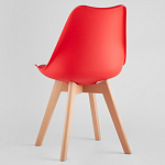 Стул с основой из пластика и мягким сиденьем Arvika Red варинант исполнения - 5 | Loft Concept в Липецке