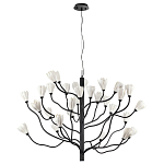 Люстра подвесная черного цвета с ветвями и белыми фарфоровыми цветами Floralis варинант исполнения - 10 | Loft Concept в Липецке