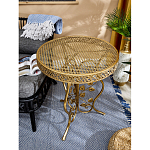 Столик приставной золотистый с орнаментом на столешнице Tanzania варинант исполнения - 5 | Loft Concept в Липецке