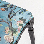 Стул из массива бука бирюзовый с изображением птиц в саду Turquoise Chinoiserie Bird Chair варинант исполнения - 4 | Loft Concept в Липецке