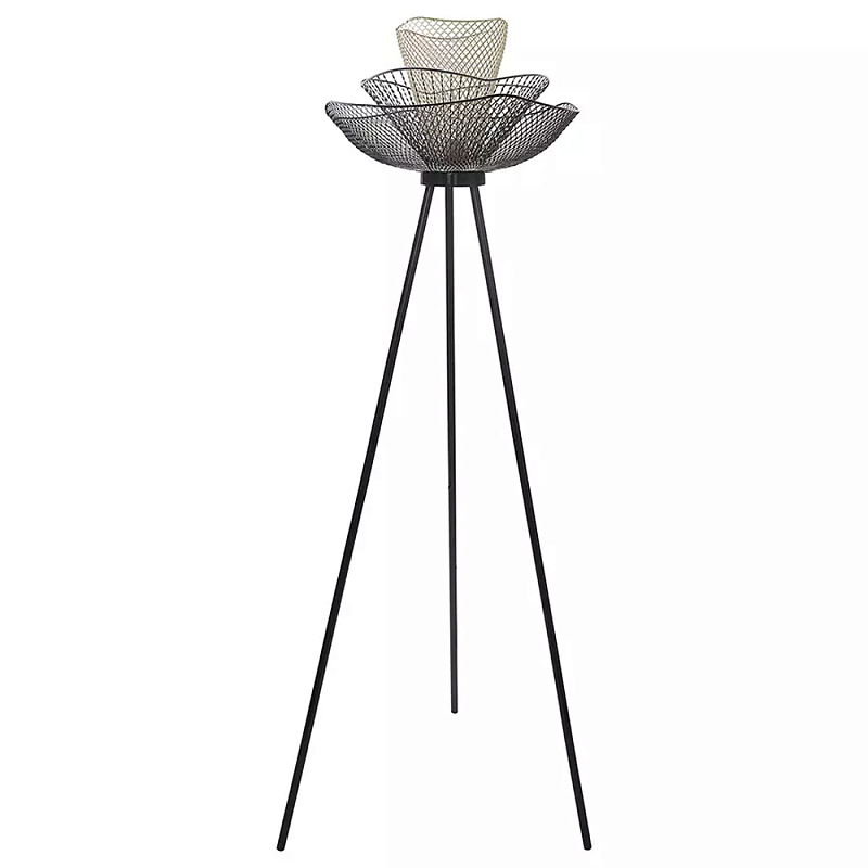 Торшер с трехъярусным плафоном из металлической сетки Metal Mesh Floor Lamp Белый Черный Серый Торшер с трехъярусным плафоном из металлической сетки Metal Mesh Floor Lamp Белый Черный Серый в Липецке | Loft Concept