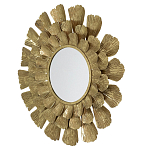 Зеркало круглое настенное в металлической раме Sunny Golden Petals варинант исполнения - 2 | Loft Concept в Липецке