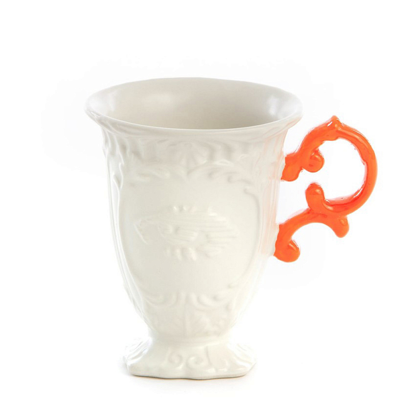 Кружка Seletti I-Mug Orange Белый Оранжевый Кружка Seletti I-Mug Orange Белый Оранжевый в Липецке | Loft Concept