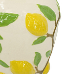 Ваза с крышкой кремового цвета и объемным рисунком лимонов и листьев Lemon Delight варинант исполнения - 3 | Loft Concept в Липецке