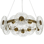 Люстра с круглыми рельефными плафонами Glass Peonies Brass Chandelier варинант исполнения - 1 | Loft Concept в Липецке