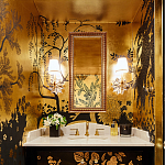 Обои ручная роспись в стиле Арт-деко Rateau Original colourway on Deep Rich Gold gilded paper варинант исполнения - 3 | Loft Concept в Липецке