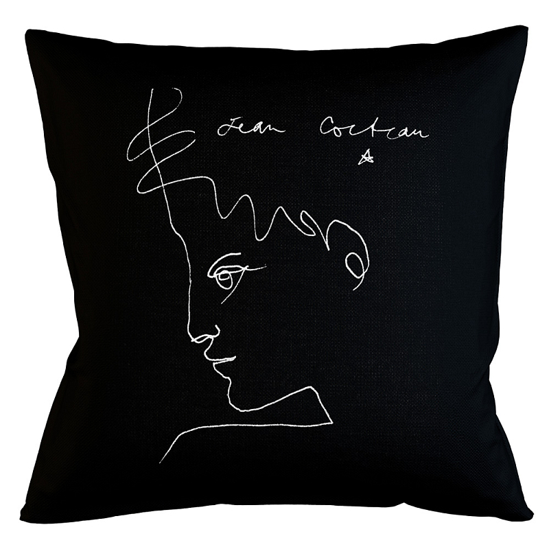 Декоративная подушка White Silhouette Man Pillow Бежевый Черный Декоративная подушка White Silhouette Man Pillow Бежевый Черный в Липецке | Loft Concept