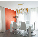 Люстра линейная золотого цвета с декоративными ветвями и длинными стеклянными подвесками в форме сосулек Droplet Chandelier варинант исполнения - 10 | Loft Concept в Липецке