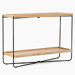 Консоль деревянной столешницей и полкой Wooden Table Top and Shelf варинант исполнения - 7 | Loft Concept в Липецке