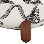 Кресло без подлокотников на деревянных ножках белое с вышивкой Sharp Armchair варинант исполнения - 4 | Loft Concept в Липецке