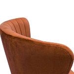 Барный стул со спинкой на 4-х деревянных ножках Оранжевый Велюр Ava Charm варинант исполнения - 2 | Loft Concept в Липецке