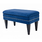 Мягкая банкетка на черных ножках с зоной для хранения Casket Blue варинант исполнения - 2 | Loft Concept в Липецке