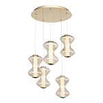 Люстра светодиодная с стеклянными волнообразными плафонами Amphora of Light варинант исполнения - 1 | Loft Concept в Липецке