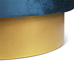 Пуф синий велюр на золотом металлическом основании Golden Belt варинант исполнения - 3 | Loft Concept в Липецке