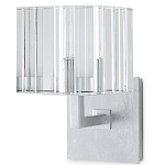 Бра серебряное с фактурным прозрачным абажуром Optical Crystal варинант исполнения - 3 | Loft Concept в Липецке