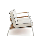 Садовый 2-х местный диван с подлокотниками из тика White варинант исполнения - 3 | Loft Concept в Липецке