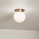 Потолочный светильник с белым матовым шарообразным плафоном Kichler варинант исполнения - 7 | Loft Concept в Липецке