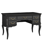 Стол рабочий черный из массива бука с 5-ю ящиками Black Provence варинант исполнения - 1 | Loft Concept в Липецке