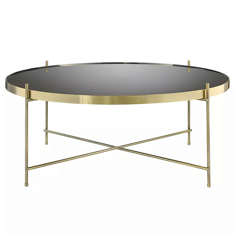Кофейный столик с круглой зеркальной столешницей Round Mirror Table Коричневый Латунь Кофейный столик с круглой зеркальной столешницей Round Mirror Table Коричневый Латунь в Липецке | Loft Concept
