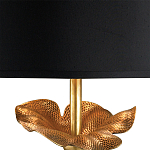 Настольная лампа с цветком на основании и черным абажуром Fluttering Leaf варинант исполнения - 1 | Loft Concept в Липецке