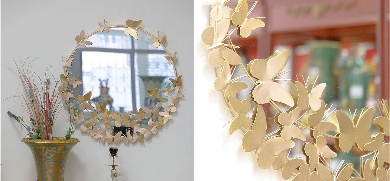 Зеркало круглое Golden Butterflies Зеркало круглое Golden Butterflies - Loft-Concept в Липецке
