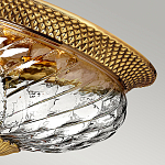 Потолочный светильник цвета латунь с прозрачным рифленым плафоном в форме чаши Hinkley варинант исполнения - 2 | Loft Concept в Липецке