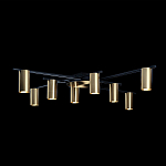 Потолочный светильник с 8-ю цилиндрическими плафонами цвета латунь TRIBES CHANDELIER варинант исполнения - 3 | Loft Concept в Липецке