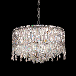 Люстра круглая с хрустальными подвесками на серебряном каркасе Roul Crystal Light варинант исполнения - 2 | Loft Concept в Липецке