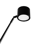 Торшер с изогнутой черной металлической стойкой и цилиндрическим плафоном Davide Groppi варинант исполнения - 4 | Loft Concept в Липецке