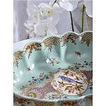 Чаша из голубого фарфора на бронзовых ножках с рисунком цветов и фигурками стрекоз Blue Garden варинант исполнения - 7 | Loft Concept в Липецке