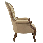 Кресло с мягкой обивкой из светло-коричневого велюра на 4-х деревянных ножках Evelyn Classical Armchair варинант исполнения - 1 | Loft Concept в Липецке