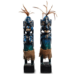 Комплект из 2-х деревянных статуэток Asmat Statuettes Dark Blue варинант исполнения - 1 | Loft Concept в Липецке