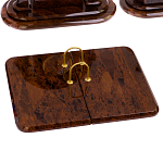 Настольный письменный набор с часами из природного камня обсидиана  Contract Extended варинант исполнения - 2 | Loft Concept в Липецке