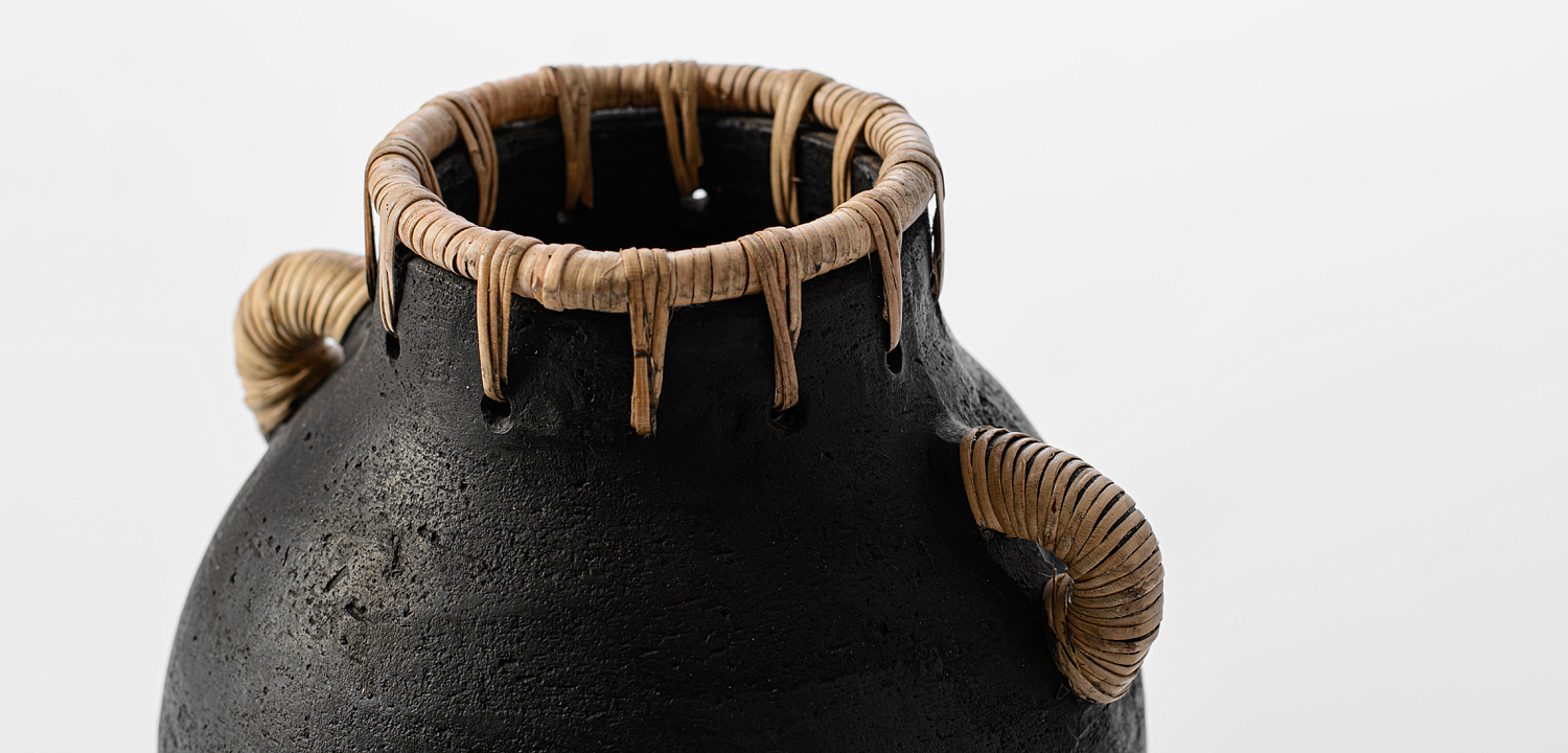 Ваза Vase Ceramic & Rattan Ваза Vase Ceramic & Rattan - Loft-Concept в Липецке