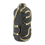 Ваза с золотыми акцентными полосами на черном матовом фоне Accent Tape варинант исполнения - 3 | Loft Concept в Липецке