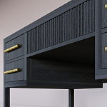 Большой Рабочий стол Primo с 5 выдвижными ящиками Черный дуб варинант исполнения - 5 | Loft Concept в Липецке