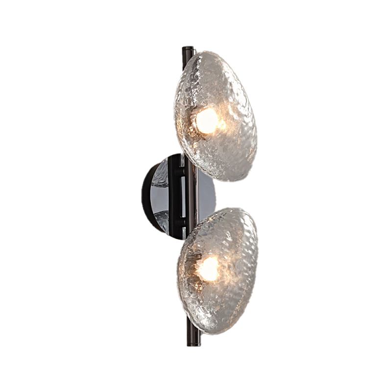 Бра LINDIS FROST LONG WALL 2 лампы Прозрачное стекло Прозрачный (Transparent) Черный в Липецке | Loft Concept 