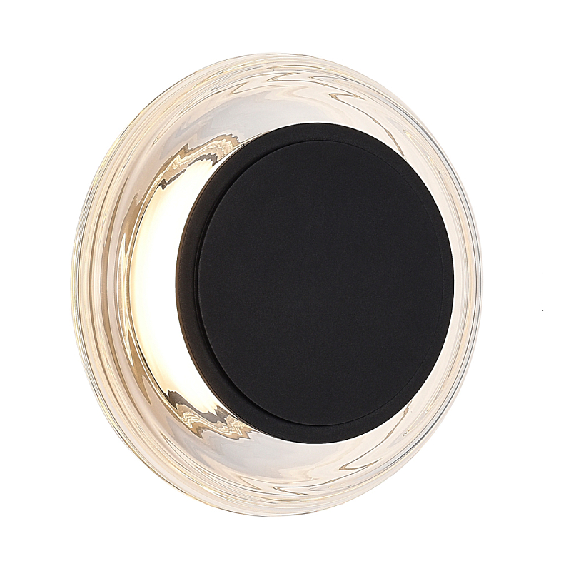 Бра круглое черный/прозрачный Plumpness LED 7 Черный Прозрачное Стекло в Липецке | Loft Concept 