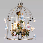 Люстра в виде клетки с цветами Flower Cell варинант исполнения - 1 | Loft Concept в Липецке