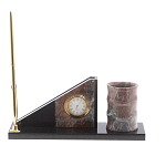 Настольный письменный набор из яшмы с часами Manager Organizer варинант исполнения - 1 | Loft Concept в Липецке