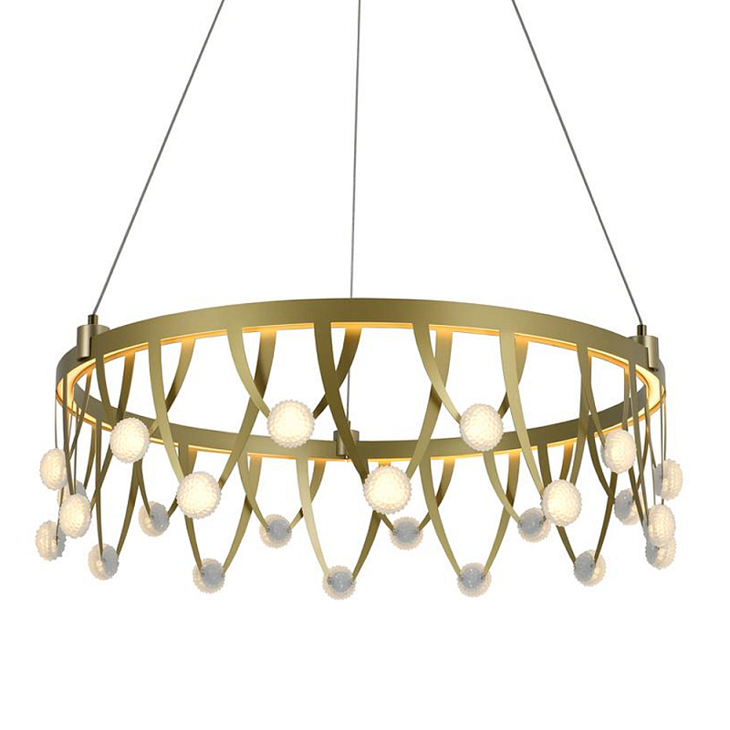 Люстра подвесная светодиодная Shaped Lines of Light матовое золото Люстра подвесная светодиодная Shaped Lines of Light матовое золото в Липецке | Loft Concept