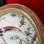 Стул из массива бука бежевый с изображением птиц и цветов Beige Green Chinoiserie Peach Garden Chair варинант исполнения - 3 | Loft Concept в Липецке